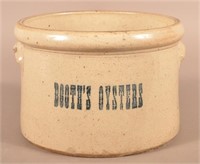 "Booth's Oysters" Salt-Glazed Stoneware Crock.