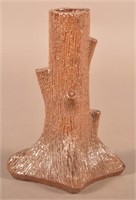Antique Ohio Sewer Tile Tree Trunk-Form Vase.
