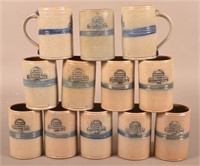 Set of 12 Rowe Stoneware Pottery Mugs.