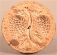 Miniature PA 19th C. Carved Maple Butter Print.