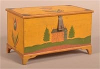 Extremely Fine Jonas Weber Painted Pine Box.