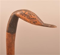 19th Century Duck Head Grip Folk Art Cane.