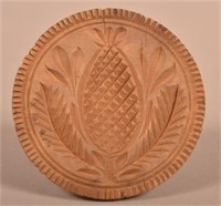 PA 19th Century Pomegranate Carved Butter Print.