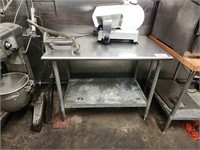 48" X 30" SS TABLE WITH POTATO CUTTER