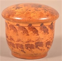 19th C. Treenware Canister with Sponge Decoration.