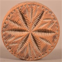 PA 19th Century Pine Disc-Form Butter Print.
