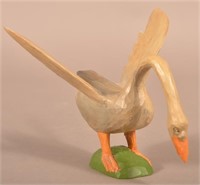 D & B Strawser Carved and Painted Swan Figure.