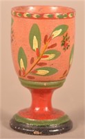 Lehnware Turned-Poplar Paint-Decorated Egg Cup.