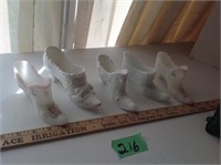 White glass shoes