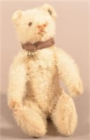 Small Steiff White Mohair Jointed-Body Teddy Bear.