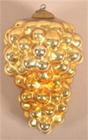 Antique German Gold Glass Cluster of Grapes Kugel.