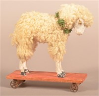Antique Unsigned German Stick-Leg Sheep Pull Toy.