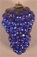 Antique German Cobalt Blue Cluster of Grapes Kugel