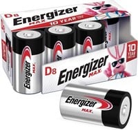 Energizer- D -Alkaline Batteries,8-Count - 12/2030