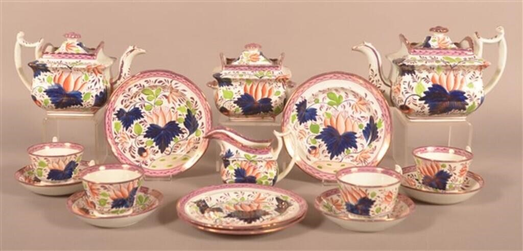 16-Pc. Gaudy Water Lily Tea and Coffee Serving.