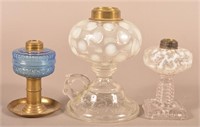 Three Victorian Fluid Lamps.