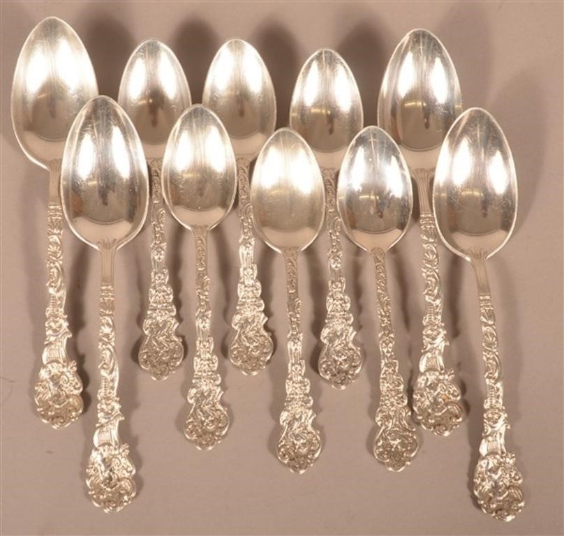 10 Gorham "Versailles" Sterling Silver Spoons.