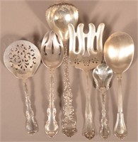 6 Various Sterling Silver Serving Pieces.