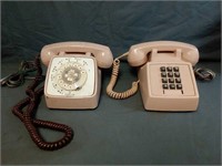 Vintage Beige Phones Inc Rotary & Push Button
