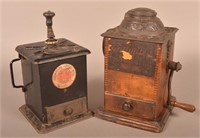 Two Antique Box-Style Coffee Grinders.