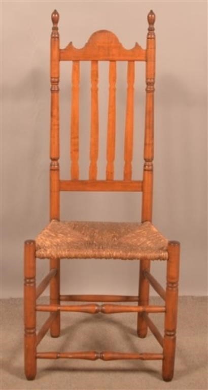 American 18th C. Banister-Back Rush Seat Chairs.