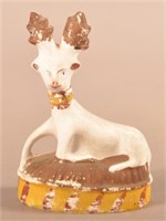 PA 19th Century Hollow Chalkware Stag Figure.