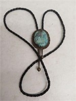 STERLING AND TURQUOISE BOLO