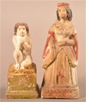 Two 19th Century Hollow Chalkware Figures.
