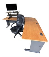 Quality Contemporary L-shaped computer desk with
