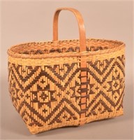 Cherokee River Woven Cane Basket.