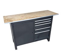 Craftsman five drawer, one door steel base wood
