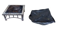 Tile top fire pit with safety amber screen and