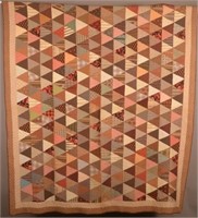 Antique Geometric Pattern Patchwork Quilt.