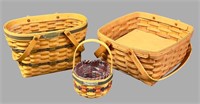 Lot of 3 Longaberger Baskets to include 1997