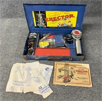 Erector set in steel case with power unit, two