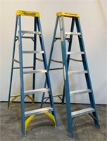 (2) Werner 6' Fiberglass Step Ladders