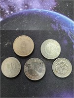 5 foreign Coins