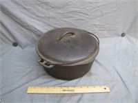 Vintage Cast Iron Pot With Matching Lid