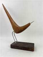 MCM Wood & Metal  Bird Sculpture