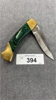 Green Marble Pocket Knife