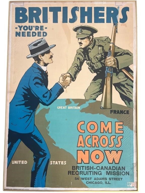 WWI Poster Britishers You're Needed LLYOD MEYERS