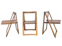 Aldo Jacober Attributed Folding Slat Chairs