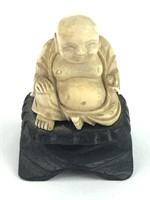 Miniature Carved Buddha Figure on Stand