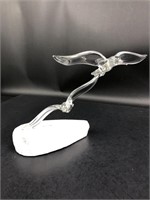 Victor Trabucco Signed Crystal Seagull Sculpture