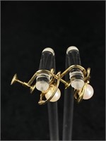 14K Gold Pearl Earrings
