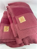 2 Vintage Wool Hudson's Bay 4-Point Blankets