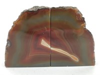 Sliced Agate Book Ends