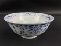 Chinese White & Blue China Bowl
