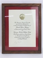 George H.W. Bush Signed Inauguration Invitation
