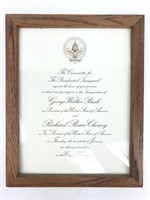 George W Bush / Cheney Inauguration Invitaion
